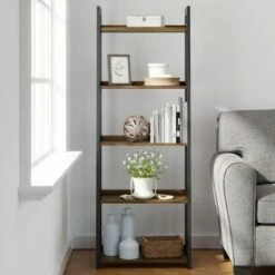67" Annabelle 5 Tier Ladder Bookcase - Brookside Home Black/white -Bookshelves Sales Shop unnamed file 3556