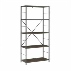 63" Rustic Industrial Farmhouse 4 Shelf Tall Bookshelf - Saracina Home Barnwood -Bookshelves Sales Shop unnamed file 3622