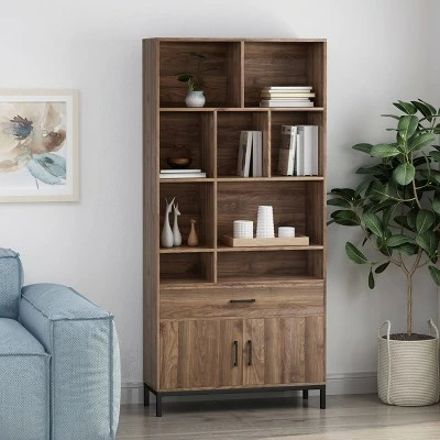 67.25" Gallatin Contemporary Cube Unit Bookcase Walnut - Christopher Knight Home 3 67.25" Gallatin Contemporary Cube Unit Bookcase Walnut - Christopher Knight Home