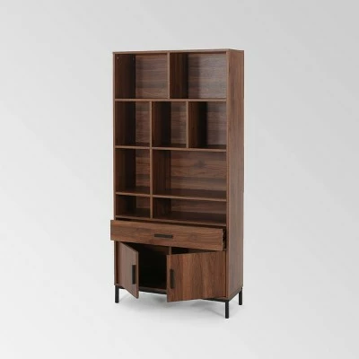 67.25" Gallatin Contemporary Cube Unit Bookcase Walnut - Christopher Knight Home 6 67.25" Gallatin Contemporary Cube Unit Bookcase Walnut - Christopher Knight Home - Image 4