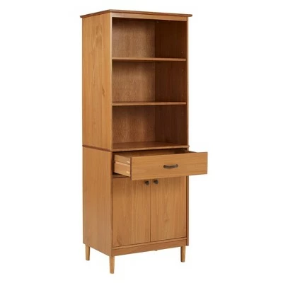 70" Murray High Rise Solid Wood Storage Hutch - Saracina Home Caramel 3 70" Murray High Rise Solid Wood Storage Hutch - Saracina Home Caramel
