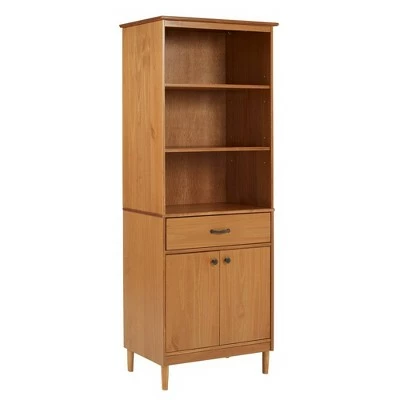 70" Murray High Rise Solid Wood Storage Hutch - Saracina Home Caramel 5 70" Murray High Rise Solid Wood Storage Hutch - Saracina Home Caramel - Image 3