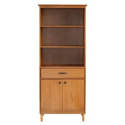 70" Murray High Rise Solid Wood Storage Hutch - Saracina Home Caramel 6 70" Murray High Rise Solid Wood Storage Hutch - Saracina Home Caramel - Image 4