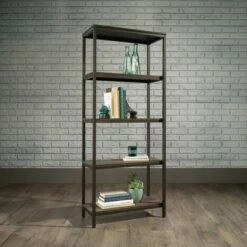 56" North Avenue Tall Bookshelf Smoked Oak Finish - Sauder