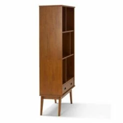 Tierney Solid Hardwood Mid Century Wide Bookcase and Storage Unit - Wyndenhall Teak -Bookshelves Sales Shop unnamed file 3662