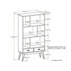 Tierney Solid Hardwood Mid Century Wide Bookcase and Storage Unit - Wyndenhall Teak -Bookshelves Sales Shop unnamed file 3664
