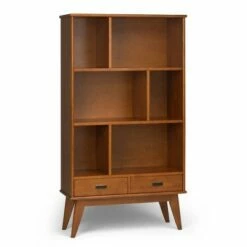 Tierney Solid Hardwood Mid Century Wide Bookcase and Storage Unit - Wyndenhall Teak -Bookshelves Sales Shop unnamed file 3665