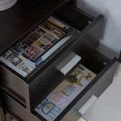 70.75" Julisse 3 Shelf Corner Bookcase - miBasics Walnut Oak -Bookshelves Sales Shop unnamed file 3688