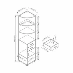 70.75" Julisse 3 Shelf Corner Bookcase - miBasics Walnut Oak -Bookshelves Sales Shop unnamed file 3689