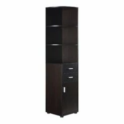 70.75" Julisse 3 Shelf Corner Bookcase - miBasics Walnut Oak -Bookshelves Sales Shop unnamed file 3690