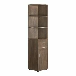 70.75" Julisse 3 Shelf Corner Bookcase - miBasics Walnut Oak -Bookshelves Sales Shop unnamed file 3691