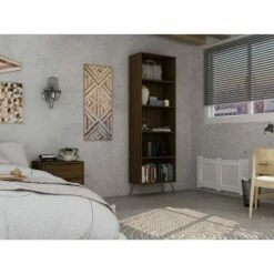 Rockefeller 5 Shelf Bookcase - Manhattan Comfort Brown -Bookshelves Sales Shop unnamed file 3695