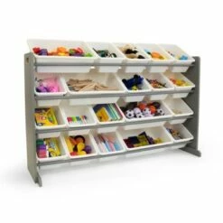 XL Toy Organizer with 20 Bins Inspire Collection Gray/White - Humble Crew