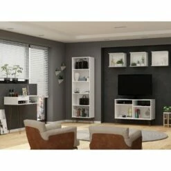 Rockefeller 5 Shelf Bookcase - Manhattan Comfort Brown -Bookshelves Sales Shop unnamed file 3702