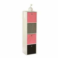 4.25" Utility Bookcase Tower with 4 Fabric Bins - Buylateral White/pink 11 4.25" Utility Bookcase Tower with 4 Fabric Bins - Buylateral White/pink -Bookshelves Sales Shop unnamed file 371
