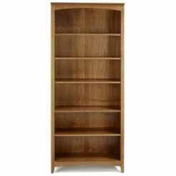 Camaflexi 6 Tier Shaker Style Open Storage Organization Bookshelf Wood Bookcase Shelf Unit w/ 4 Adjustable and 2 Fixed Shelves, Brown Cherry Finish