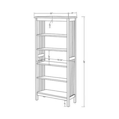 48" Tarchel 5 Shelves Media Shelf Antique Oak - HOMES: Inside + Out 6 48" Tarchel 5 Shelves Media Shelf Antique Oak - HOMES: Inside + Out - Image 4