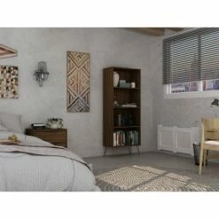 Rockefeller 4 Shelf Bookcase - Manhattan Comfort Black -Bookshelves Sales Shop unnamed file 3816