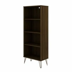 Rockefeller 4 Shelf Bookcase - Manhattan Comfort Black -Bookshelves Sales Shop unnamed file 3817