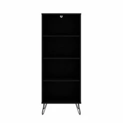 Rockefeller 4 Shelf Bookcase - Manhattan Comfort Black -Bookshelves Sales Shop unnamed file 3824