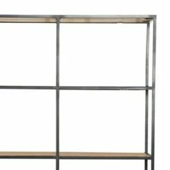 74" Metal Etagere with 4 Drawers and 4 Shelves Brown/Black - Benzara