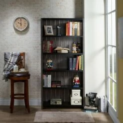 72" Kehoe Transitional Bookcase Dark Gray/Black - HOMES: Inside + Out -Bookshelves Sales Shop unnamed file 3850