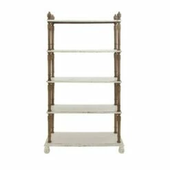 Olivia & May Farmhouse Wood Rectangle Shelving Unit White - Olivia & May -Bookshelves Sales Shop unnamed file 3864