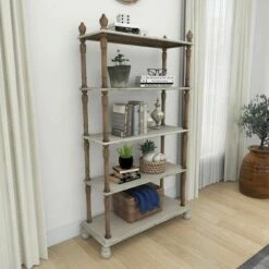 Olivia & May Farmhouse Wood Rectangle Shelving Unit White - Olivia & May -Bookshelves Sales Shop unnamed file 3865