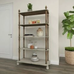 Olivia & May Farmhouse Wood Rectangle Shelving Unit White - Olivia & May -Bookshelves Sales Shop unnamed file 3873
