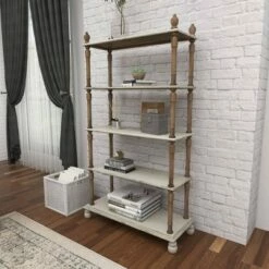 Olivia & May Farmhouse Wood Rectangle Shelving Unit White - Olivia & May -Bookshelves Sales Shop unnamed file 3874