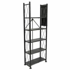 Origami 6 Tier Classic Stamped Steel Bookcase Organizer Storage Rack, Black -Bookshelves Sales Shop unnamed file 388