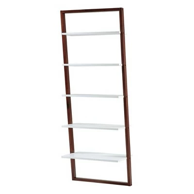 Phyliss White Metal Leaning Ladder Shelves - Inspire Q Espresso 6 Phyliss White Metal Leaning Ladder Shelves - Inspire Q Espresso - Image 4