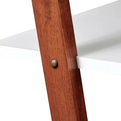 Phyliss White Metal Leaning Ladder Shelves - Inspire Q Espresso 7 Phyliss White Metal Leaning Ladder Shelves - Inspire Q Espresso - Image 5