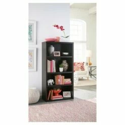58.52" 4 Shelf Bookshelf Black/Walnut - ClosetMaid