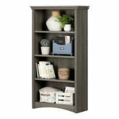 58.12" Gascony 4 Shelf Bookcase - South Shore Gray Maple -Bookshelves Sales Shop unnamed file 3927