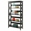 Breighton Home Omega 5 Tier Bookcase 59.75" - Convenience Concepts® Black -Bookshelves Sales Shop unnamed file 3959