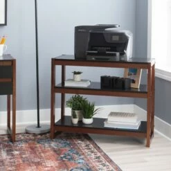 29.5" Sierah Low Bookcase - Linon Black/walnut