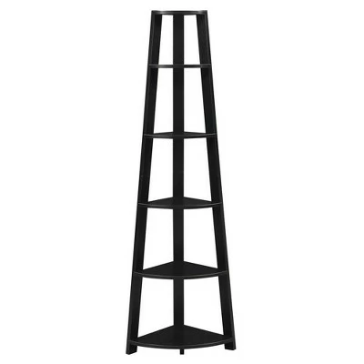 Breighton Home Newport 5 Tier Corner Bookshelf - Johar Furniture Gray 5 Breighton Home Newport 5 Tier Corner Bookshelf - Johar Furniture Gray - Image 3