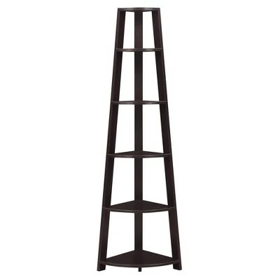 Breighton Home Newport 5 Tier Corner Bookshelf - Johar Furniture Gray 6 Breighton Home Newport 5 Tier Corner Bookshelf - Johar Furniture Gray - Image 4