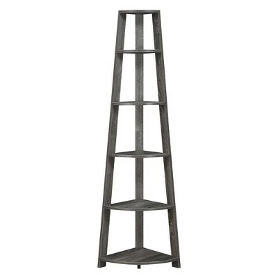 Breighton Home Newport 5 Tier Corner Bookshelf - Johar Furniture Gray 7 Breighton Home Newport 5 Tier Corner Bookshelf - Johar Furniture Gray - Image 5