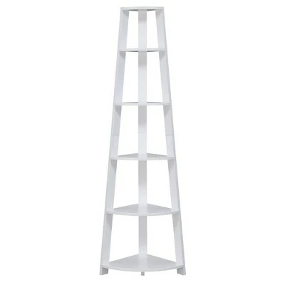 Breighton Home Newport 5 Tier Corner Bookshelf - Johar Furniture Gray 8 Breighton Home Newport 5 Tier Corner Bookshelf - Johar Furniture Gray - Image 6