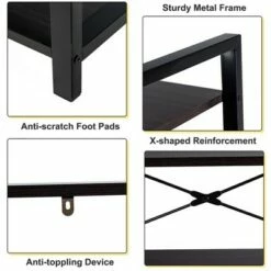 Costway 4-Tier Bookshelf Industrial Bookcase Diaplay Shelf Storage Rack Rustic BrownBlack -Bookshelves Sales Shop unnamed file 401