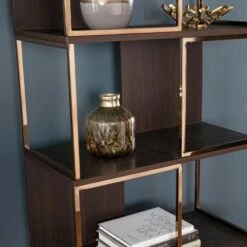 71.75" Sionwark Modern Etagere Brown/Champagne - Aiden Lane