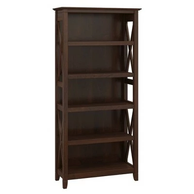 5 Shelf Key West Bookcase - Bush Furniture Pure White Oak 9 5 Shelf Key West Bookcase - Bush Furniture Pure White Oak - Image 7