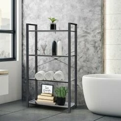 Costway 4-Tier Bookshelf Industrial Bookcase Diaplay Shelf Storage Rack Rustic BrownBlack -Bookshelves Sales Shop unnamed file 404