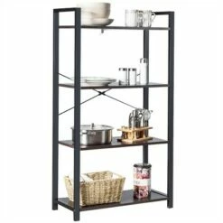 Costway 4-Tier Bookshelf Industrial Bookcase Diaplay Shelf Storage Rack Rustic BrownBlack -Bookshelves Sales Shop unnamed file 407