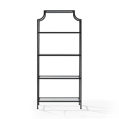 80" Aimee Glass Etagere Oil Rubbed Bronze - Crosley 3 80" Aimee Glass Etagere Oil Rubbed Bronze - Crosley