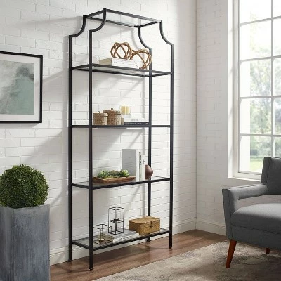 80" Aimee Glass Etagere Oil Rubbed Bronze - Crosley 5 80" Aimee Glass Etagere Oil Rubbed Bronze - Crosley - Image 3