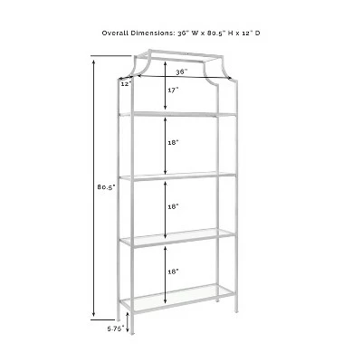 80" Aimee Glass Etagere Oil Rubbed Bronze - Crosley 7 80" Aimee Glass Etagere Oil Rubbed Bronze - Crosley - Image 5