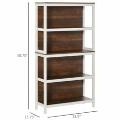 HOMCOM 4 Tier Bookshelf Utility Storage Shelf Organizer with Back Support 14 HOMCOM 4 Tier Bookshelf Utility Storage Shelf Organizer with Back Support -Bookshelves Sales Shop unnamed file 4085